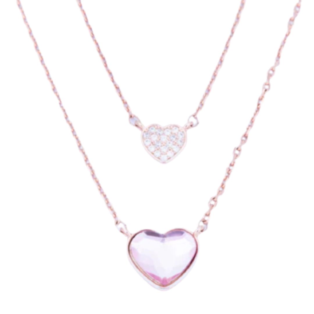 KNIGHT & DAY ROSE CRYSTAL LAYERED NECKLACE