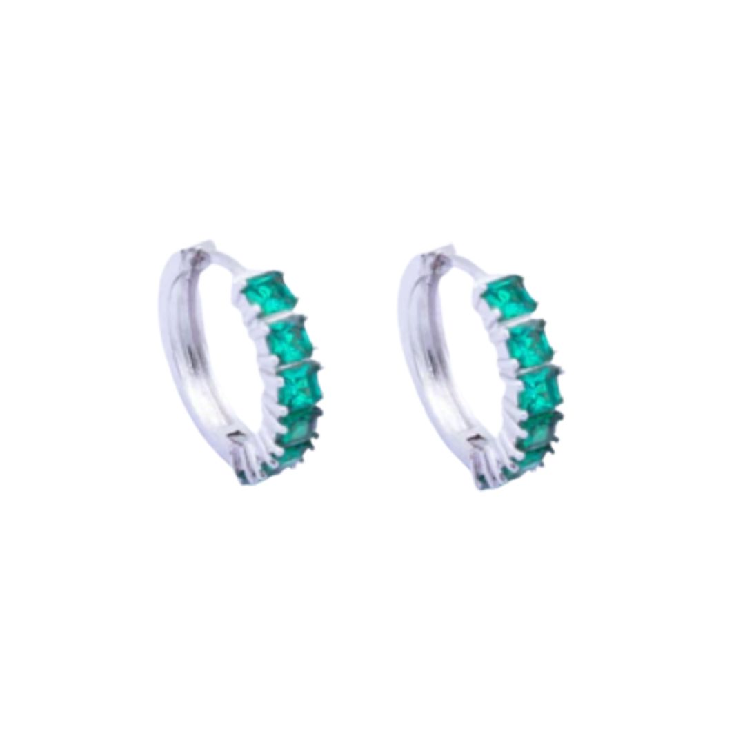 KNIGHT & DAY CLASSIC EMERALD HOOPS