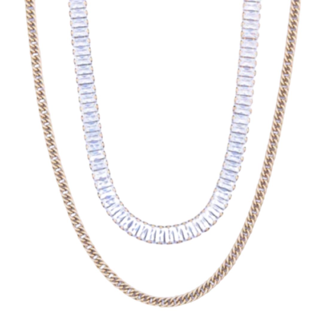 KNIGHT & DAY LAYERED CRYSTAL NECKLACE
