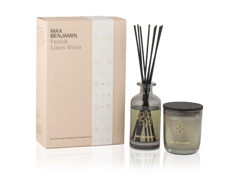 MAX BENJAMIN CANDLE & DIFFUSER GIFT SET | FRENCH LINEN WATER