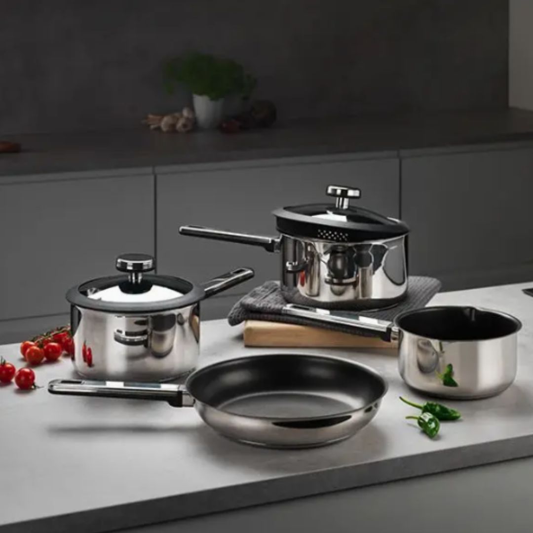 STELLAR STAY COOL DRAINING SAUCEPAN SET | 4PC