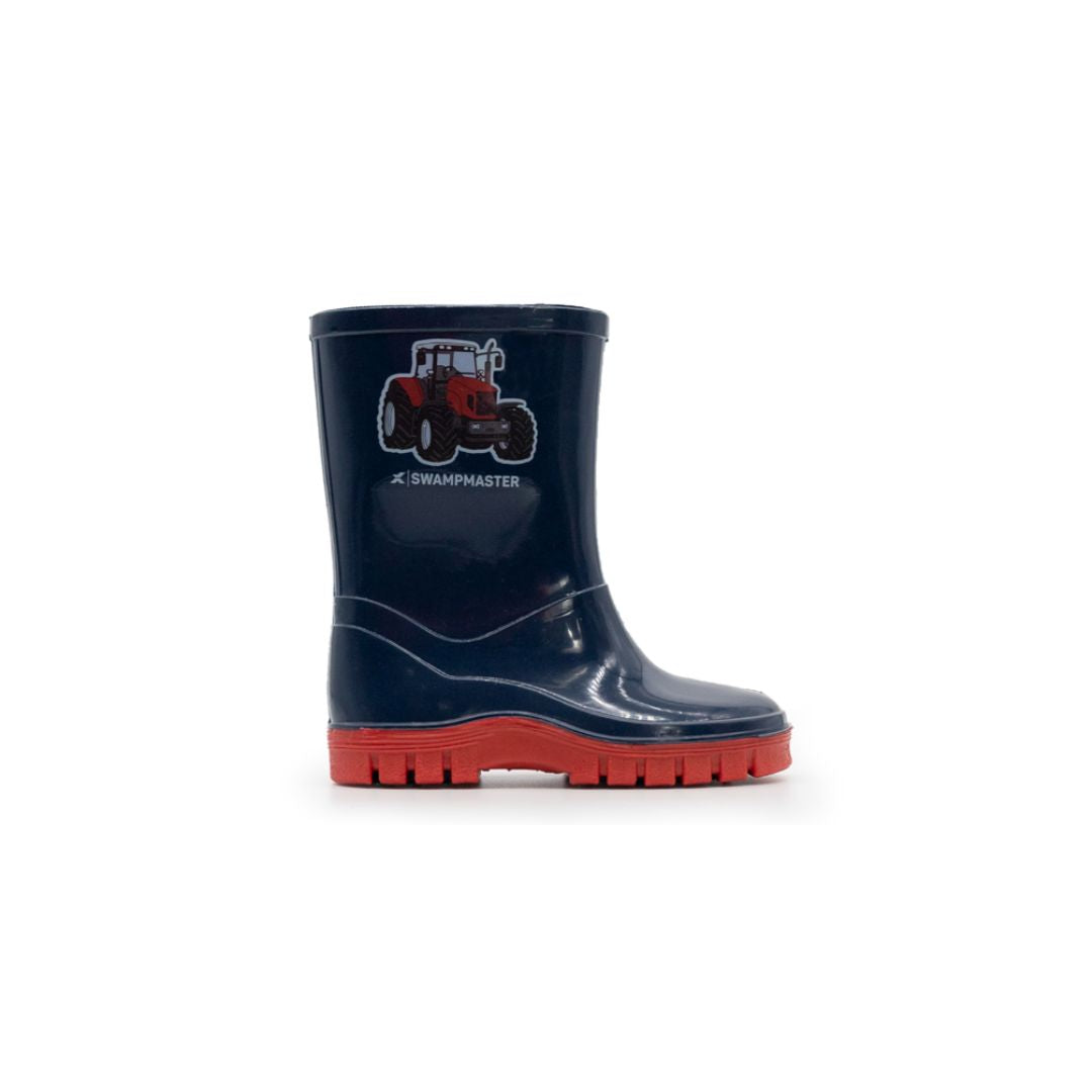 Xpert Swampmaster Junior Tractor Wellingtons Navy/Red