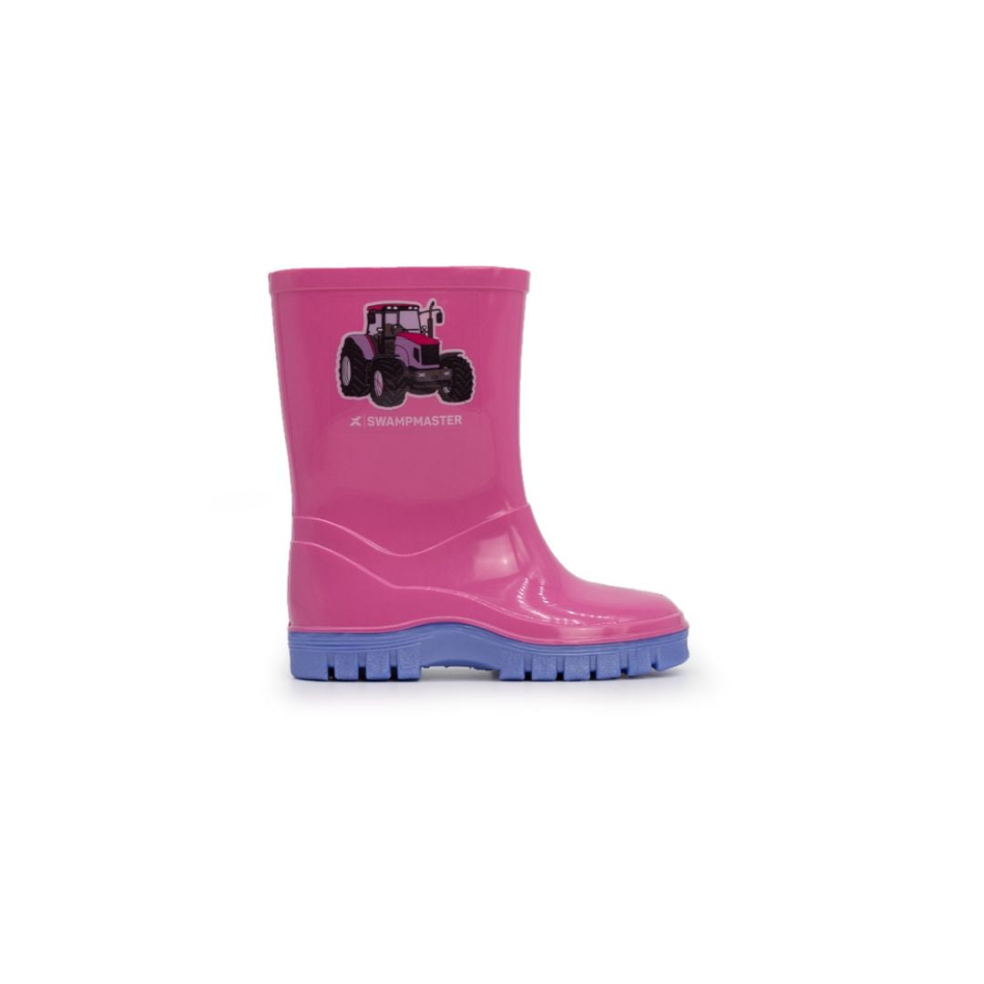 Xpert Swampmaster Junior Tractor Wellingtons Pink/Lilac