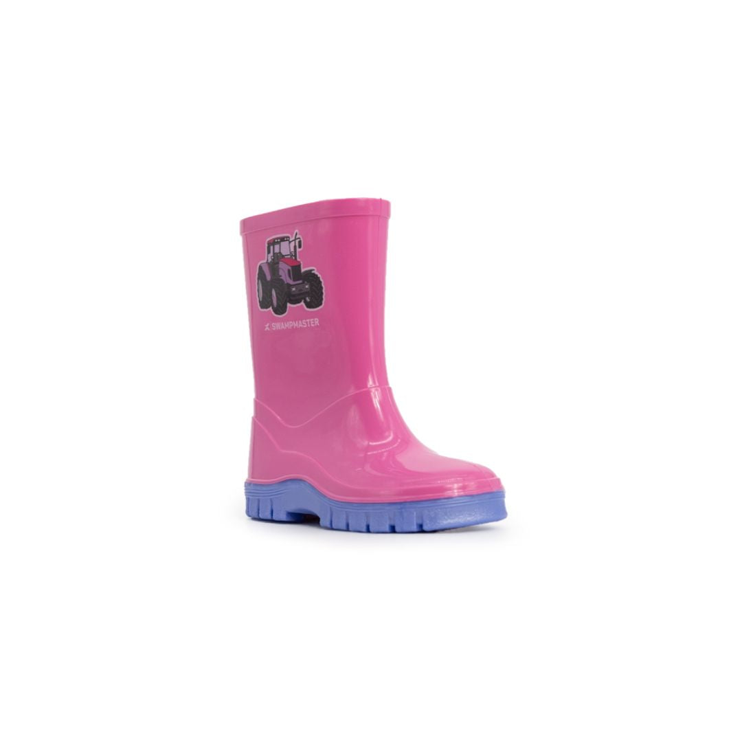 Xpert Swampmaster Junior Tractor Wellingtons Pink/Lilac