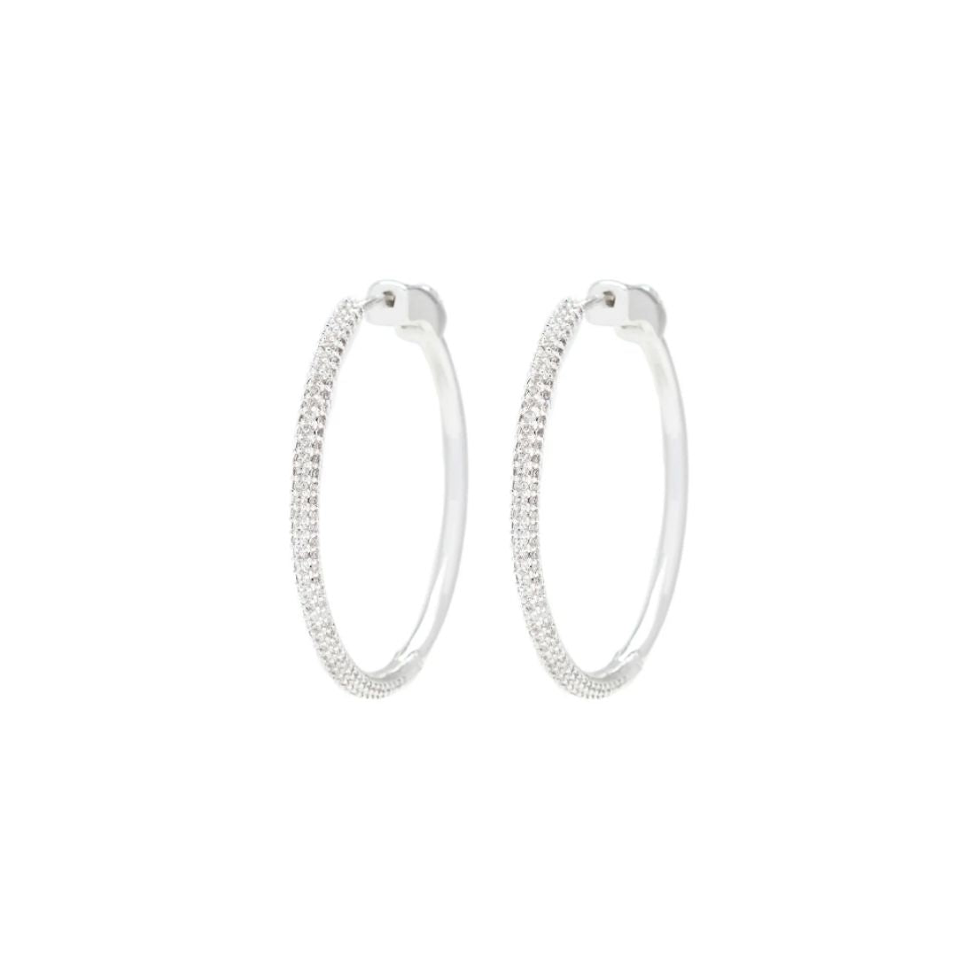 Knight & Day Medium Size Crystal Encrusted Hoops