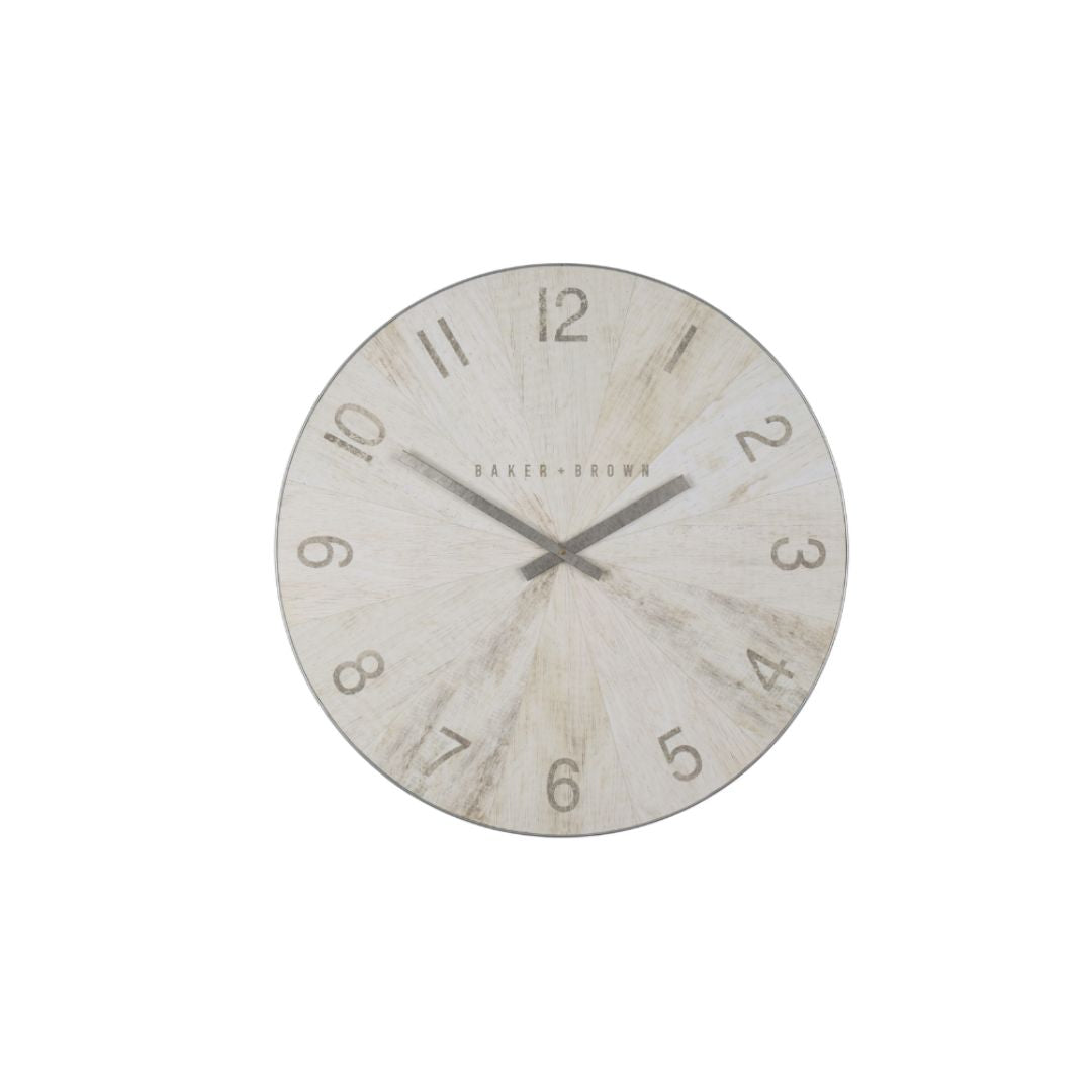 TARA LANE BAKER & BROWN CLOCK WHITE OAK | 76CM