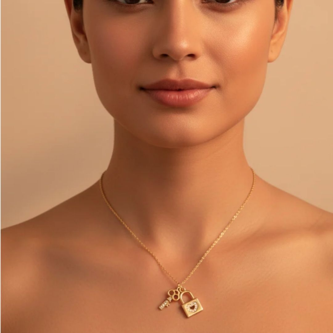 Knight & Day The Pink Box Lock & Key Pendant