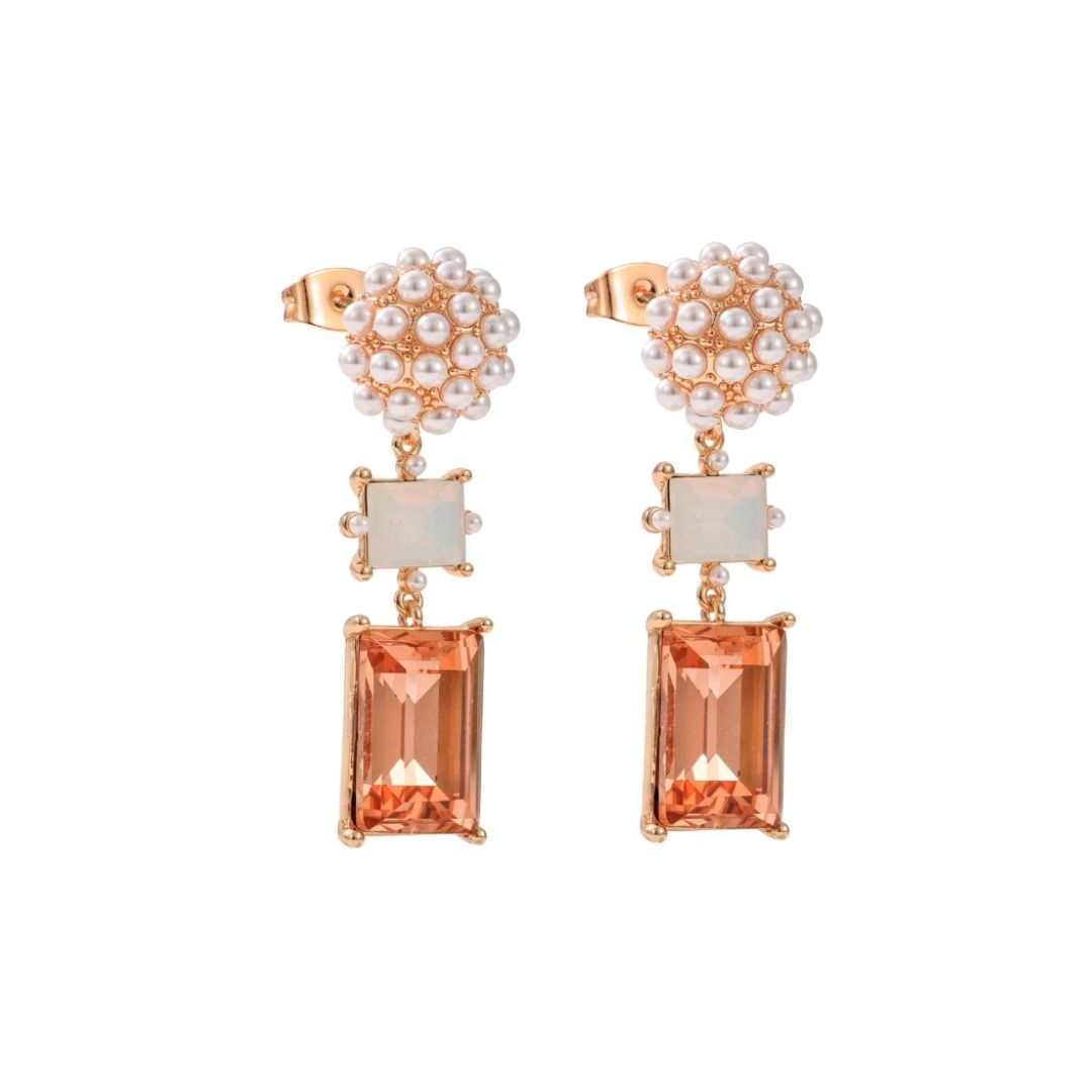 Knight & Day Champagne & White Opal Earrings