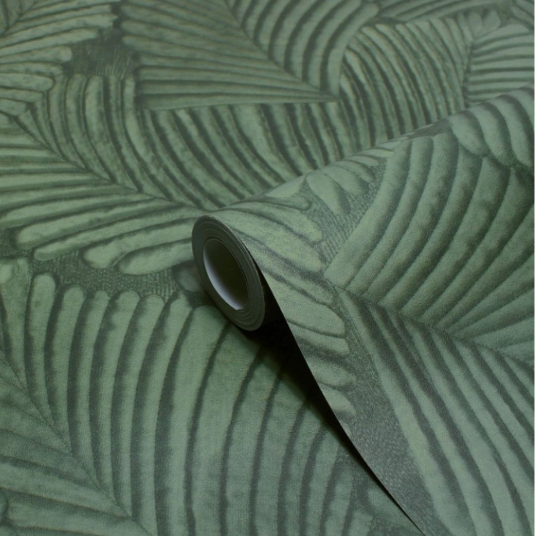 RIVA PALMERIA VINYL EMERALD WALLPAPER