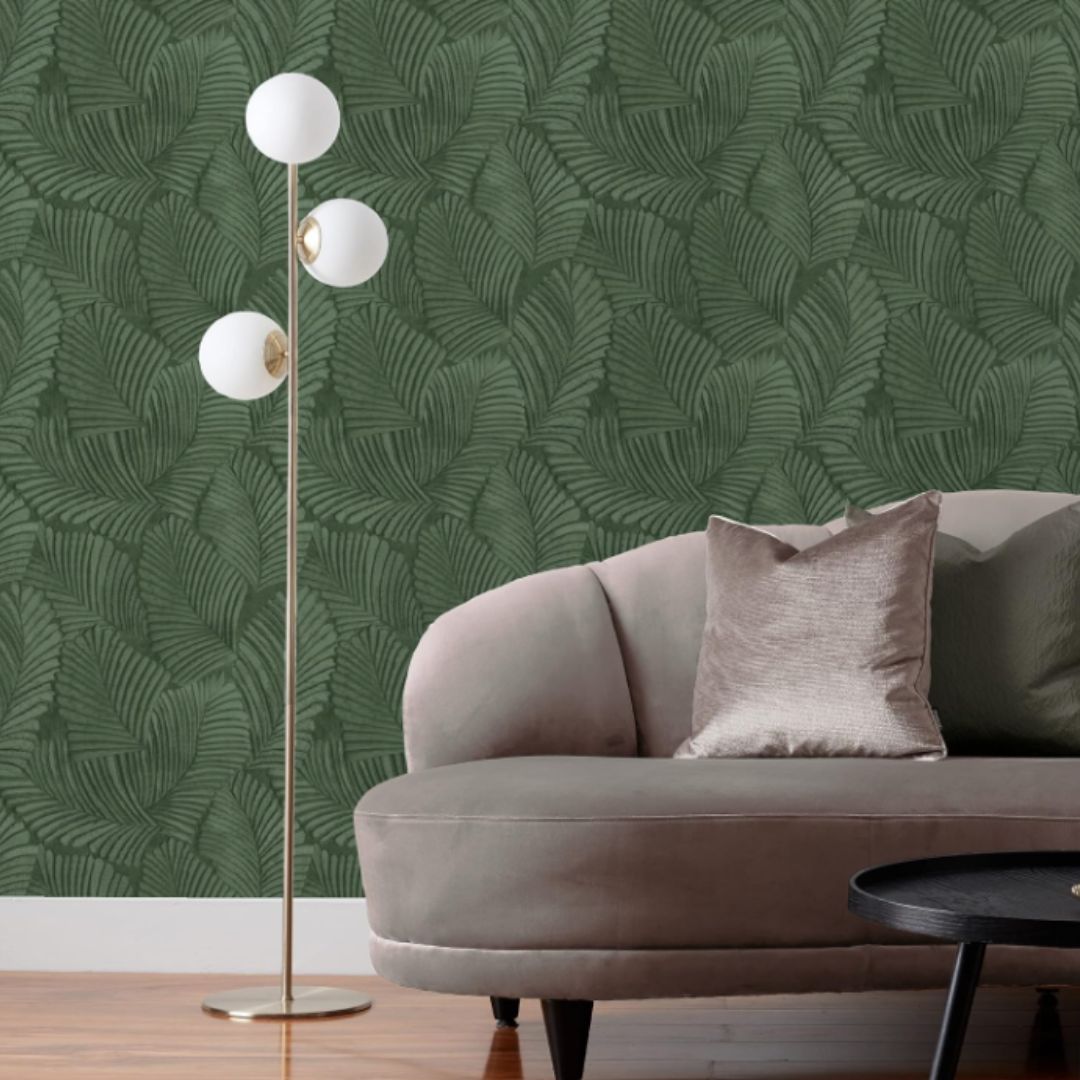 RIVA PALMERIA VINYL EMERALD WALLPAPER